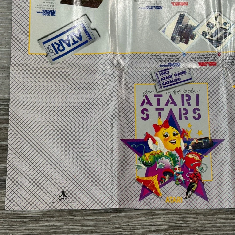 Vintage 1983 Atari Game Catalog Your Ticket to the Atari Stars Fold-Out Poster